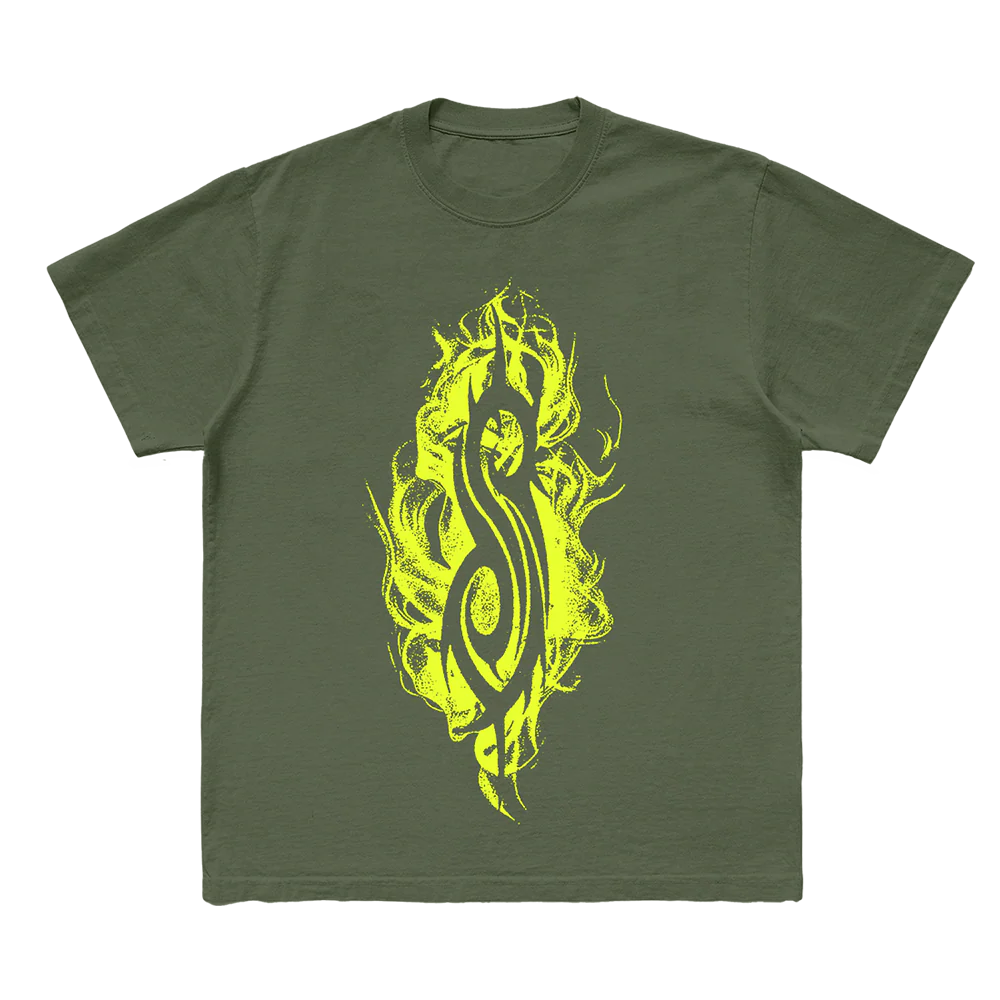 Flamed Tribal S T-Shirt (Military Green)