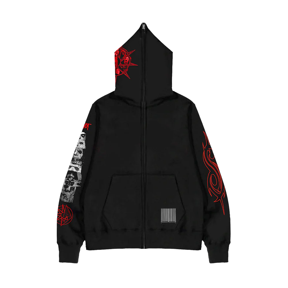 Mask + Logo Full Zip Hoodie